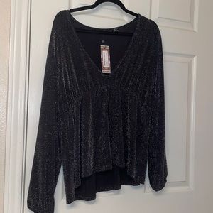 Sparkly long sleeve NEVER WORN with tags boohoo shirt